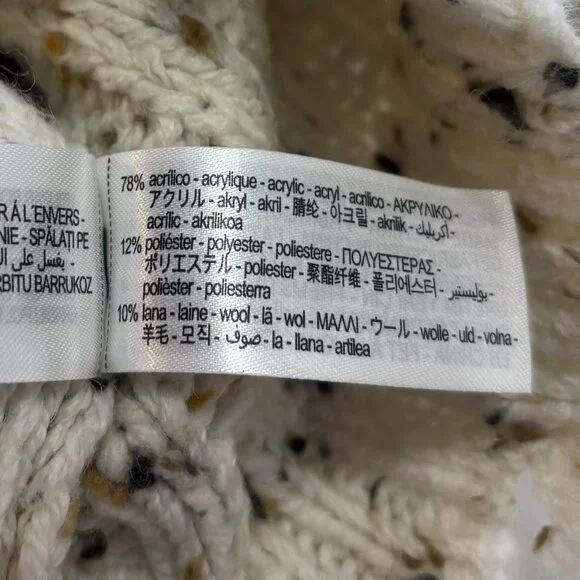 ZARA KID'S GIRL Cream Flecked Distressed Cropped Cable-Knit Sweater, 13-14 Years - Picture 6 of 14